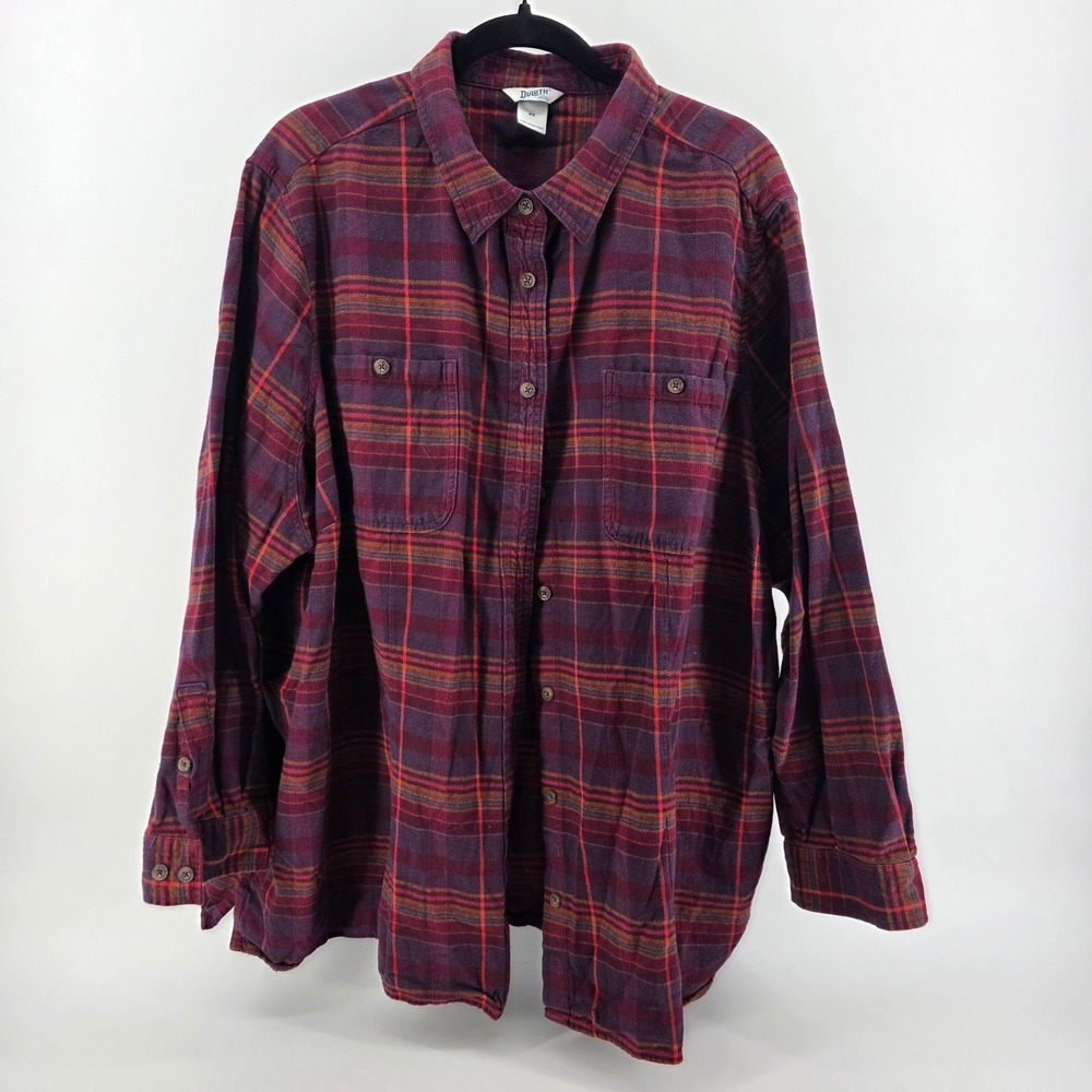 Duluth Trading Co Womens 4X Free Swingin Flannel Shirt Plaid Cotton (726)